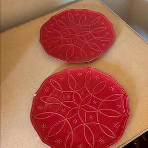 Red Decorative Platters